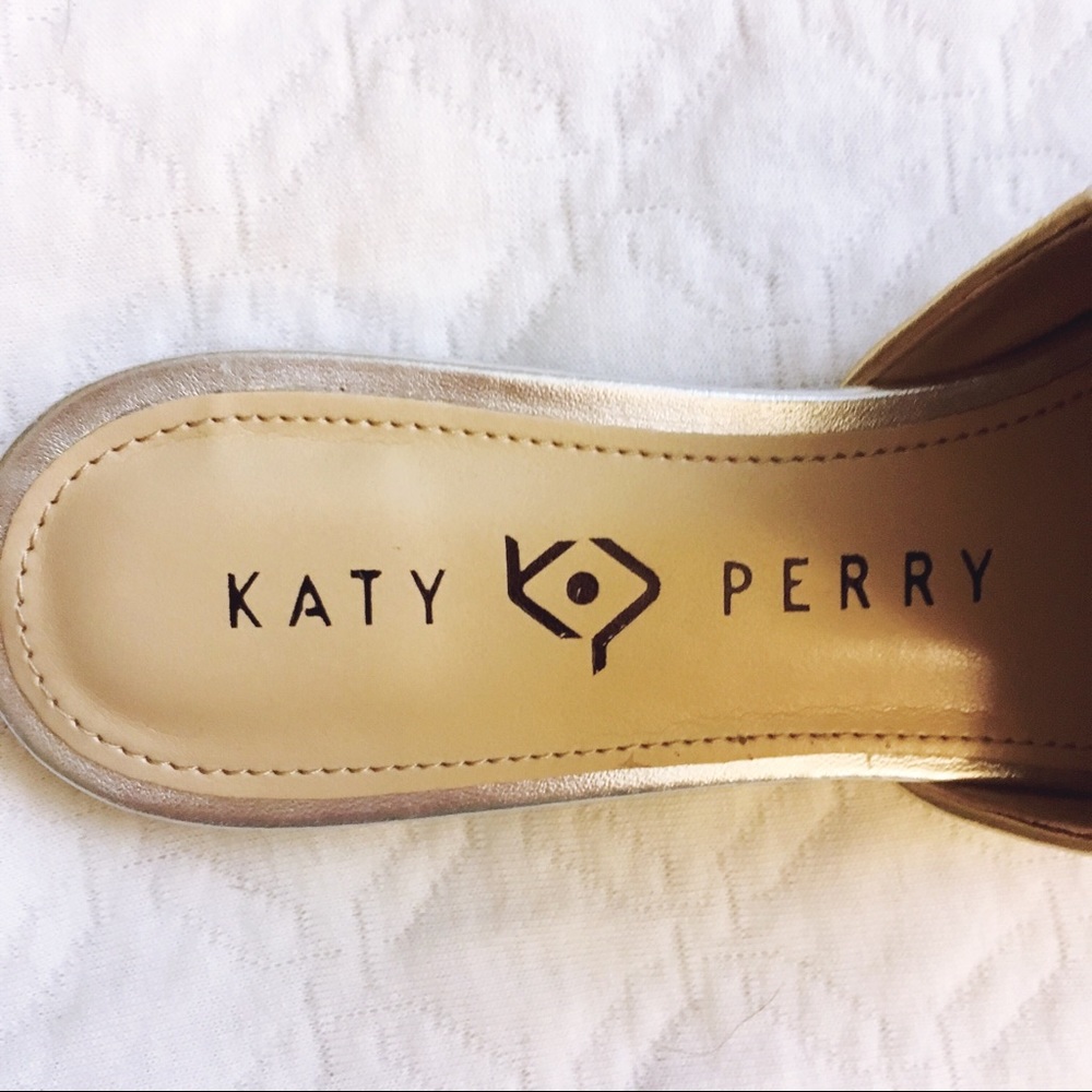 Katy Perry New Bow Gold Silver Slide Sandals 6.5 - Picture 3 of 6
